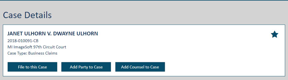 Case Details page