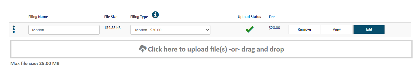 Upload pane - lead document uploaded