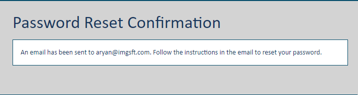 How to reset your password Password Reset Confirmation page