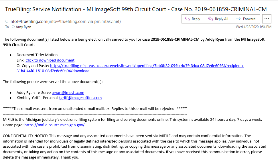Sample servicing email