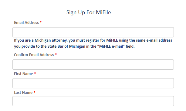 Sign Up page