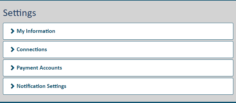Settings page