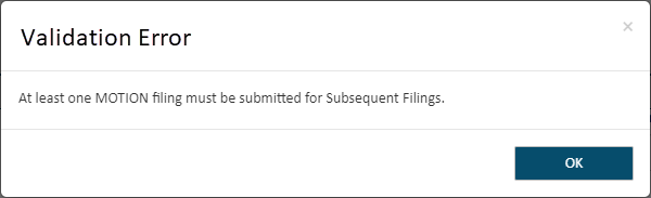 Validate submission - Error dialog