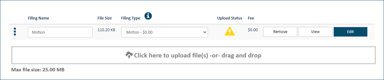 Upload pane