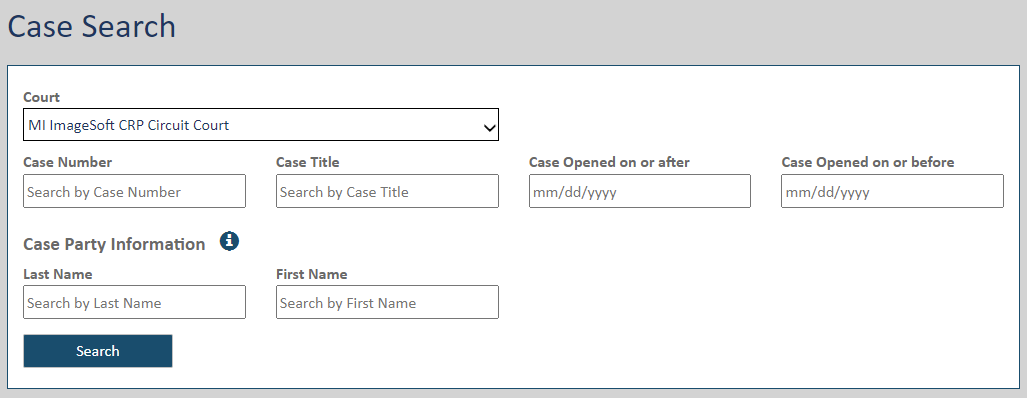 Advanced Case Search by Case Party