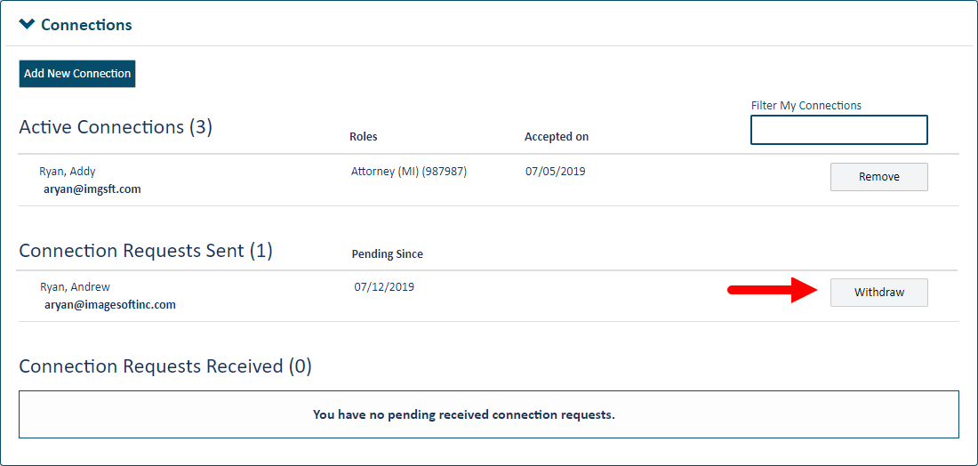 Withdraw your connection request