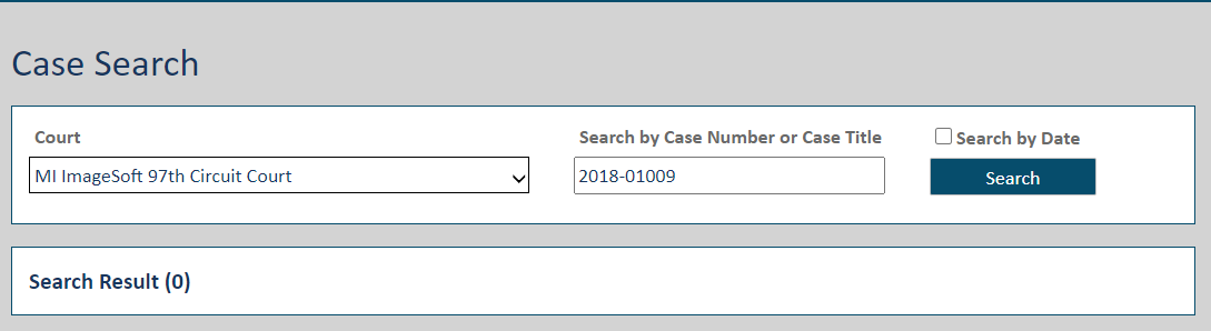 Case Search page