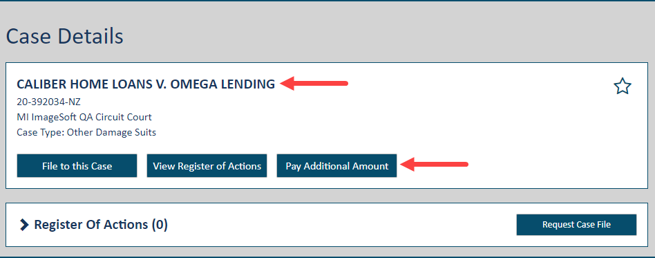 Case Details page