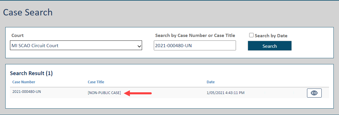 Case Search page