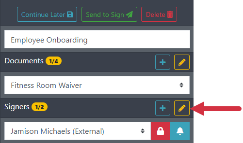 Click the Edit icon Designer right sidebar