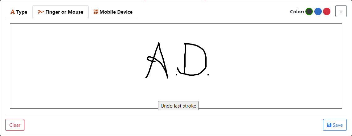 Initials drawing pane