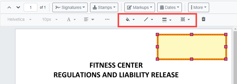 Formatted drawing object