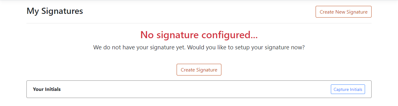 My Signatues page