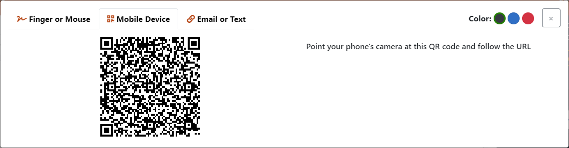 Capture the QR code with your device Temp signature - QR code capture