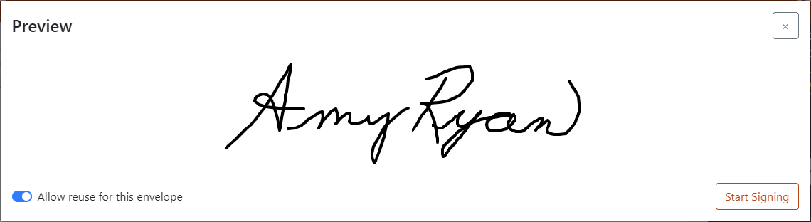 Drawn signature preview Signature Preview