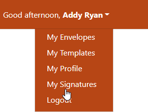 My Signatures navigation option