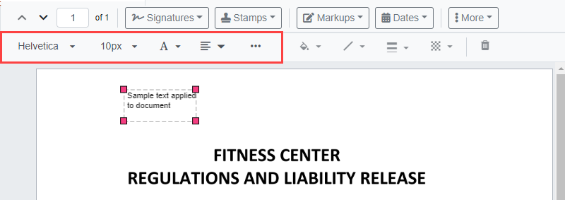 Apply and format the text