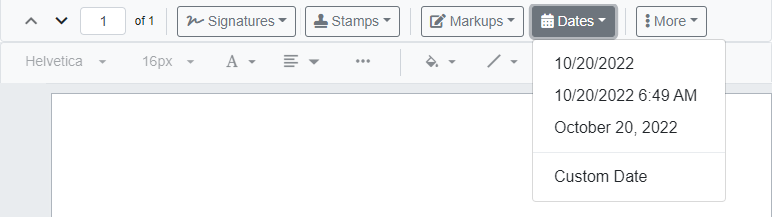 Document Viewer - Date drop-down Document Viewer - Date drop-down
