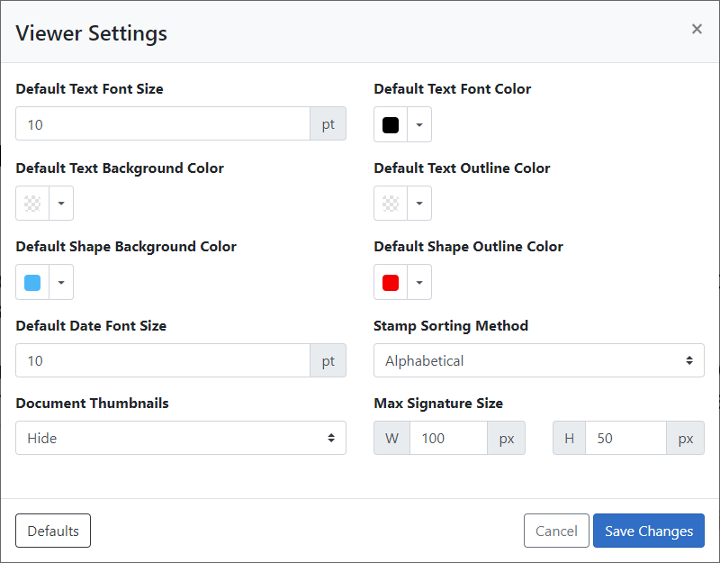 Viewer Settings Viewer Settings