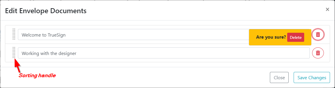 Edit / remove documents