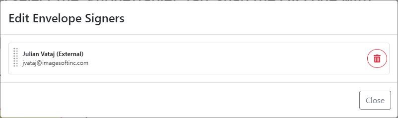 Edit envelope signers