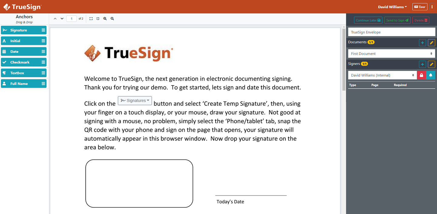 TrueSign Designer signature / date