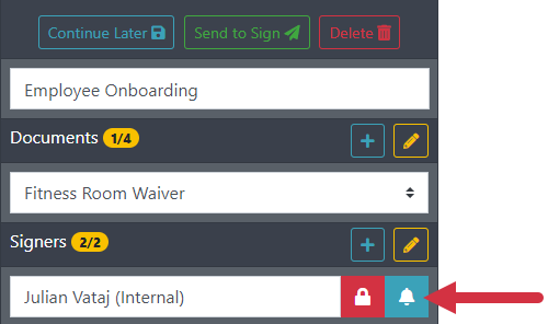 Click the Bell icon Designer right sidebar
