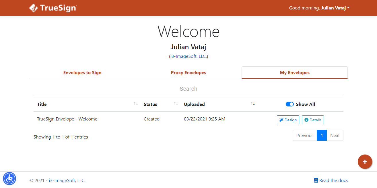 Welcome page Welcome page