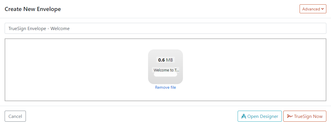 Create new envelope Create new envelope